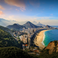 A photo showing the coastline of Brazil